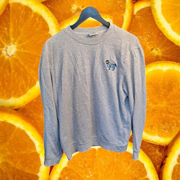 Goat USA Men's Heathered Cotton Blend Crewneck‎ Long Sleeve Sweatshirt Size S - Picture 2 of 8